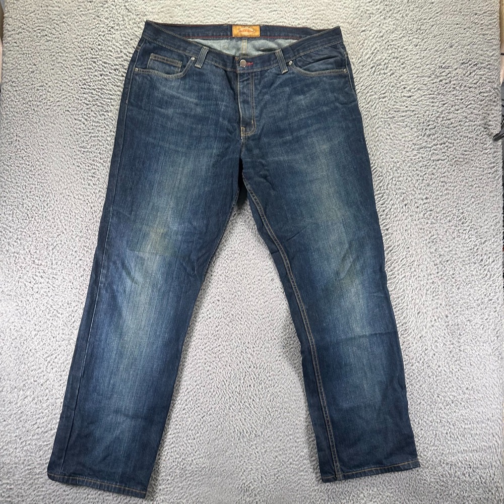 Red Camel Jeans Mens 38x32 Blue Cotton Denim Straight Leg Faded Travel Workwear